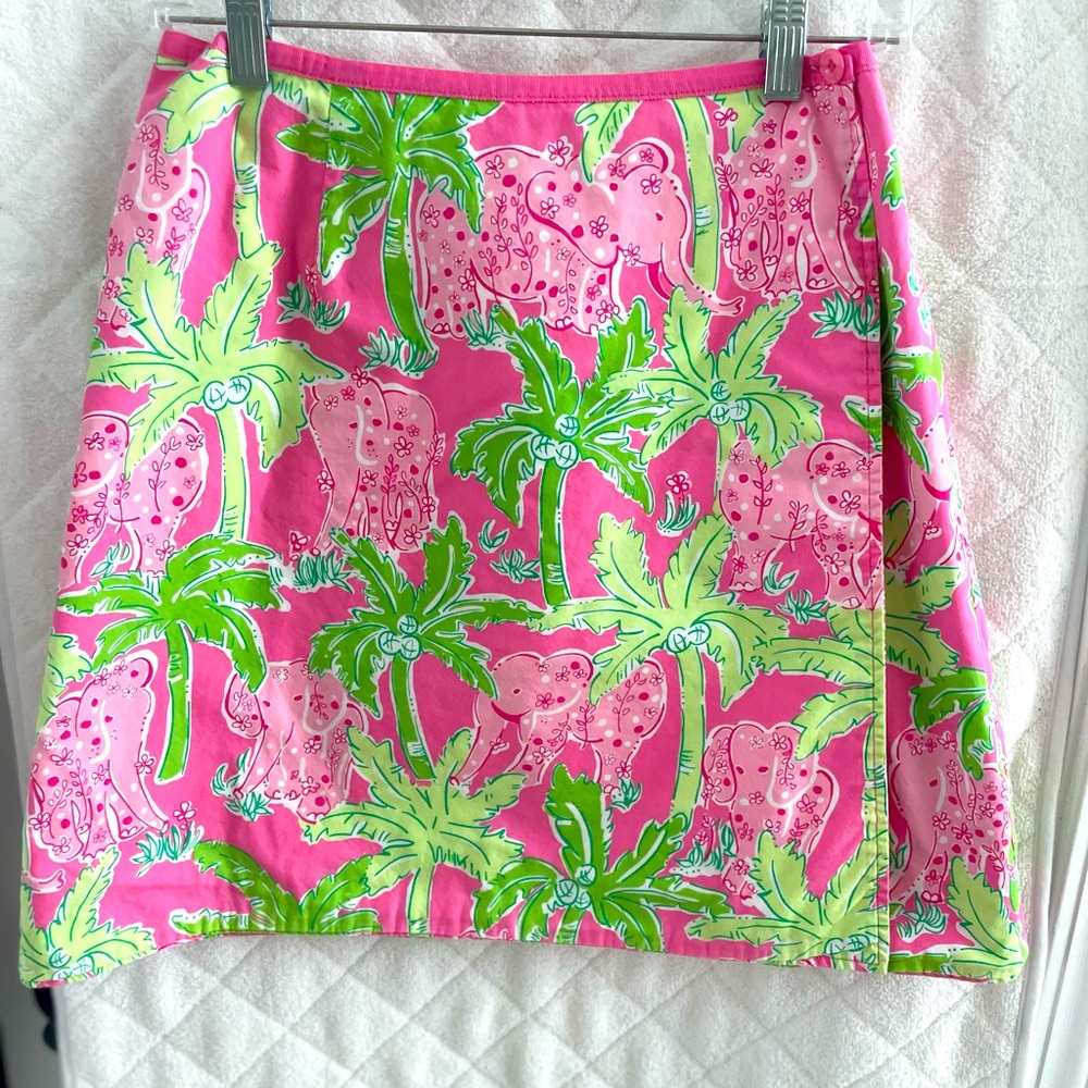 Reversible Lilly Pulitzer wrap skirt ( Palm tree)